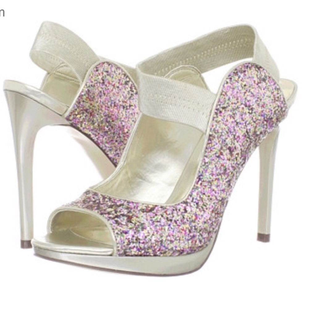 Carlos Santana Multi Glitter Halo Platform Heels 5